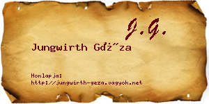 Jungwirth Géza névjegykártya