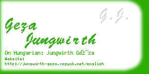 geza jungwirth business card